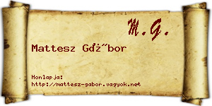 Mattesz Gábor névjegykártya